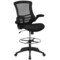 Emma and Oliver Mid-Back Mesh Ergonomic Drafting Chair with Adjustable Foot Ring and Flip-Up Arms